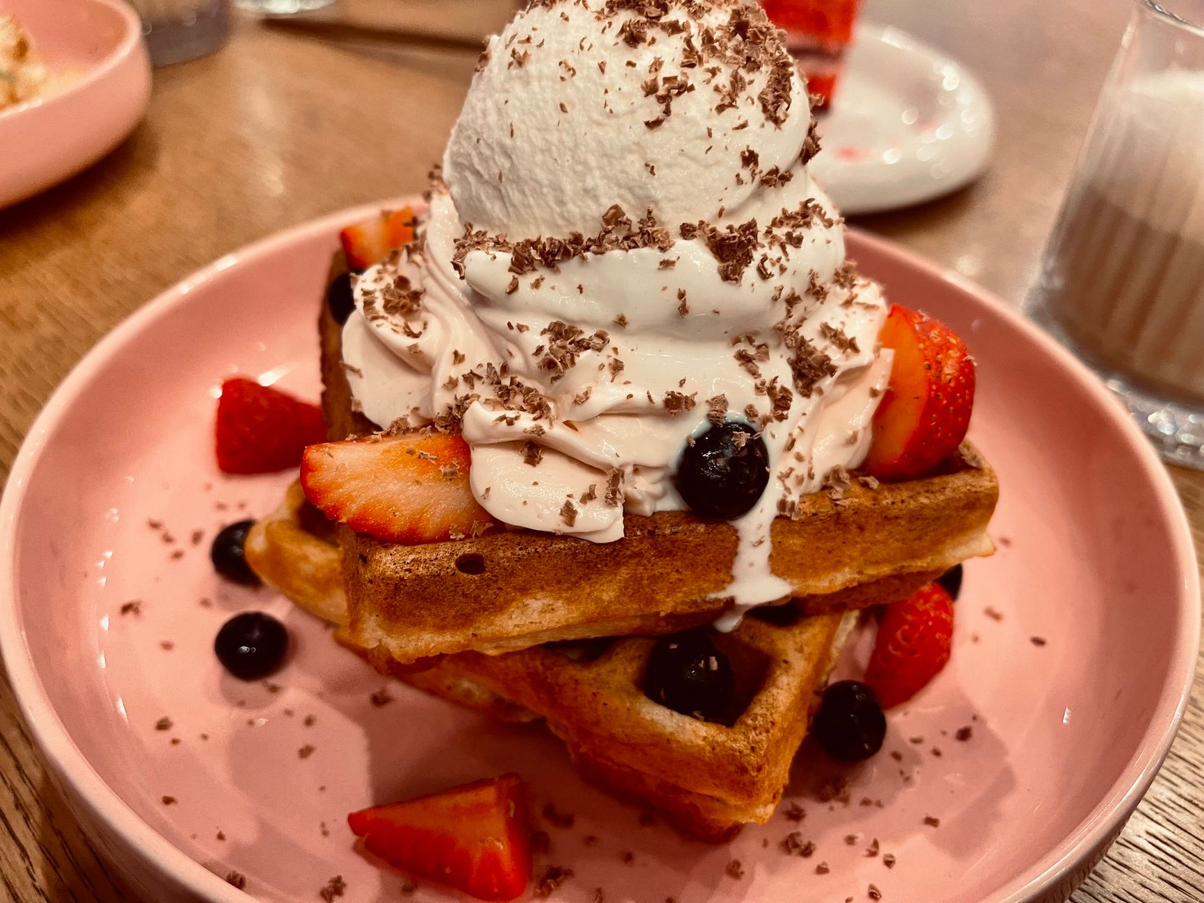 Chocolate and waffle tasting
